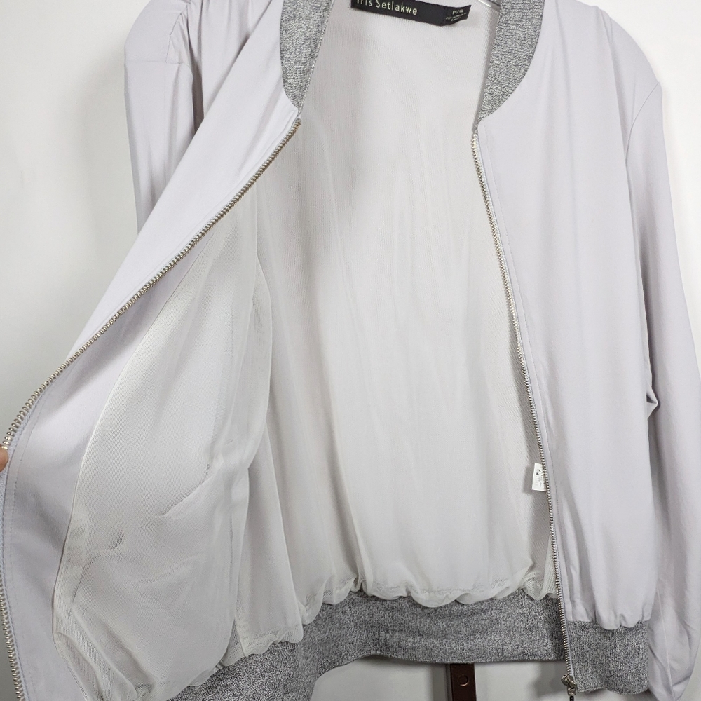 Iris Setlakwe Soft Bomber Jacket Post Workout Mes… - image 6
